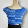 il_fullxfull.7667698900_nm3s.jpg Crochet Simple Blue Crop Top, Handmade Summer Top, Lightweight Crochet Tee, Size S/M - Lina And Stitches