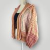 Handmade Beige Peach Crochet Cardigan | Autumn Whisper Cardigan | Soft Neutral Layers | Size L - Lina And Stitches