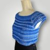 il_fullxfull.7715655531_rubz.jpg Crochet Simple Blue Crop Top, Handmade Summer Top, Lightweight Crochet Tee, Size S/M - Lina And Stitches