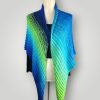 il_fullxfull.7715723063_t29h.jpg Aurora Borealis Knitted Shawl Scarf, Gradient Green Blue Wrap, Soft Acrylic Yarn - Lina And Stitches