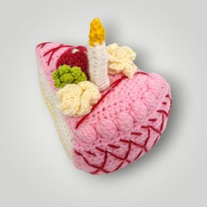 il_fullxfull.7715832401_1tqy.jpg Crochet Cake Slice Plush with Candle – Handmade Birthday Decor, Cute Cake Plush, Unique Crochet Gift - Lina And Stitches