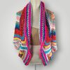 Bohemian Crochet Cocoon Cardigan | Handmade Oversized Cardigan | Colorful Boho Wrap | Size L XL - Lina And Stitches