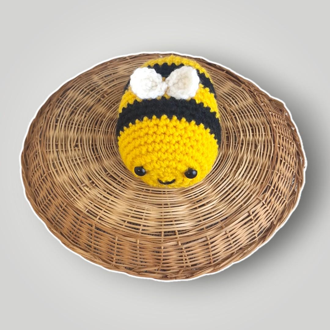 il_fullxfull.7715945037_amvy.jpg Crochet Bumble Bee Plush – Handmade Bee Amigurumi, Cute Decorative Plush, Small Crochet Gift - Lina And Stitches
