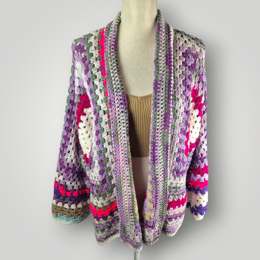 il_fullxfull.7758703574_f7t0.jpg Colorful Crochet Cardigan| Colorful Granny Style Cardigan - Lina And Stitches