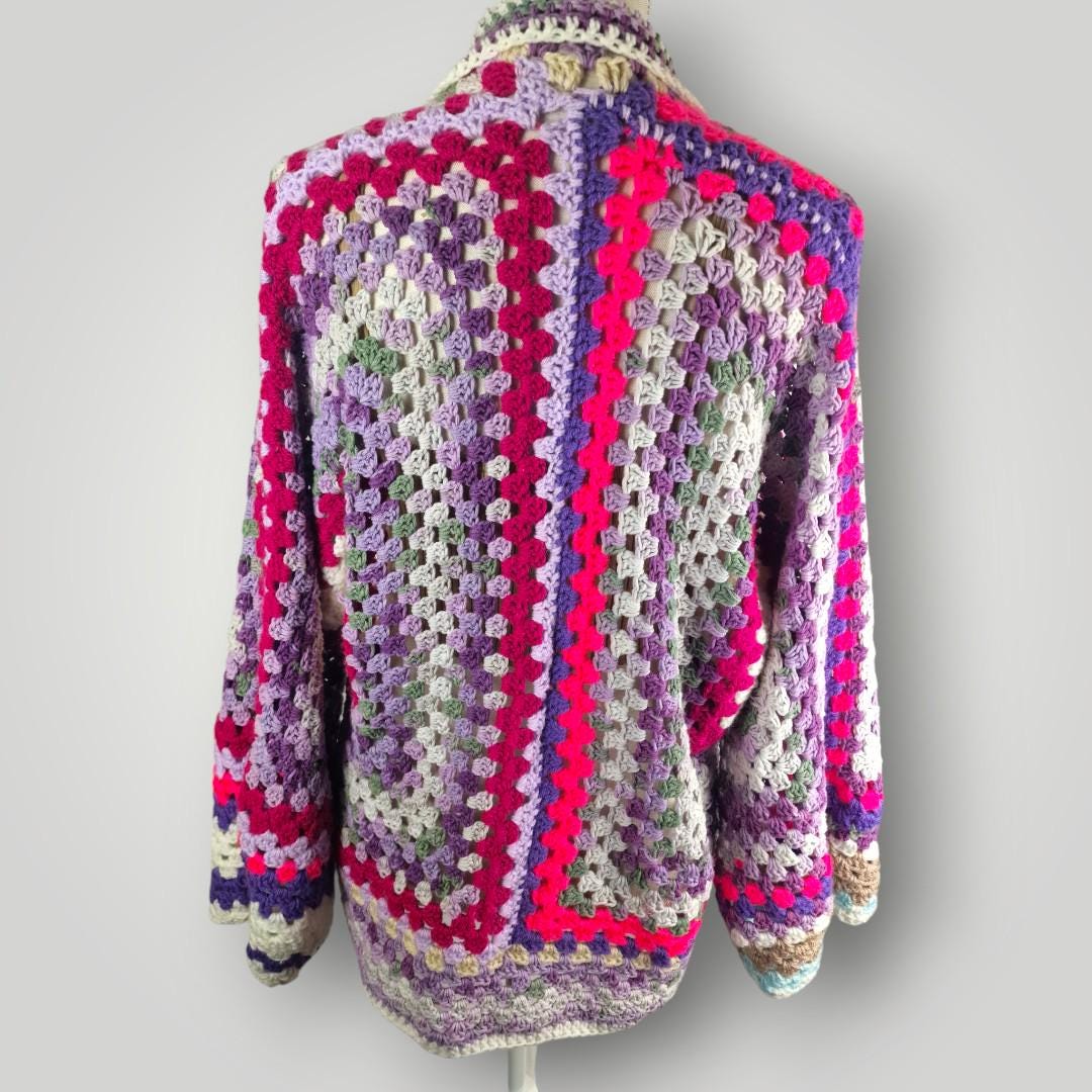 il_fullxfull.7758703586_ilem.jpg Colorful Crochet Cardigan| Colorful Granny Style Cardigan - Lina And Stitches