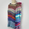 Colorful Knit Hoodie Sweater | Handmade Multicolor Knit Hoodie | Oversized L XL | One of a Kind - Lina And Stitches