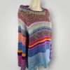 Colorful Knit Hoodie Sweater | Handmade Multicolor Knit Hoodie | Oversized L XL | One of a Kind - Lina And Stitches