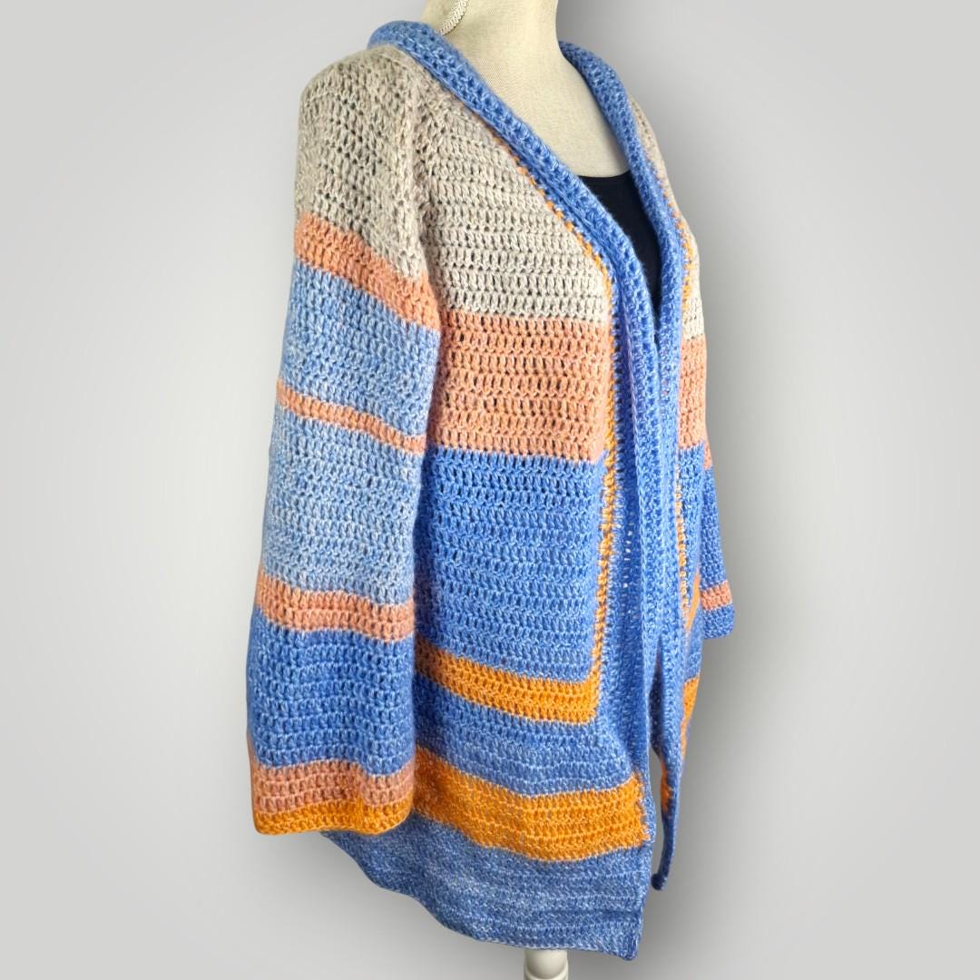 il_fullxfull.7758758416_5z5n.jpg Crochet Wave Cardigan | Handmade Crochet Cardigan | Textured Wave Stitch | Size L - Lina And Stitches