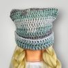 il_fullxfull.7758790614_3fp8.jpg Handmade Crochet Cat Ear Beanie, Frosty Winter Look, Soft Mohair Blend Hat, Cozy Slouchy Fit - Lina And Stitches