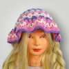 Crochet Bucket Hat | Handmade Cotton Summer Hat | Kelp Pattern | Pastel Color Mix - Lina And Stitches