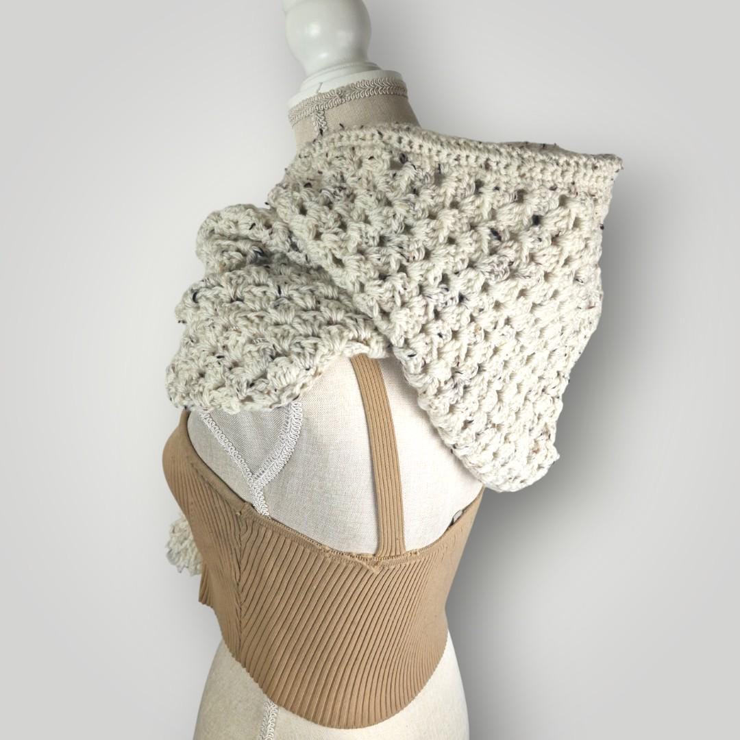 il_fullxfull.7758841652_9p8k.jpg Handmade Crochet Hooded Cowl | Into The Woods Cowl | Cozy Chunky Neck Warmer | One Size - Lina And Stitches