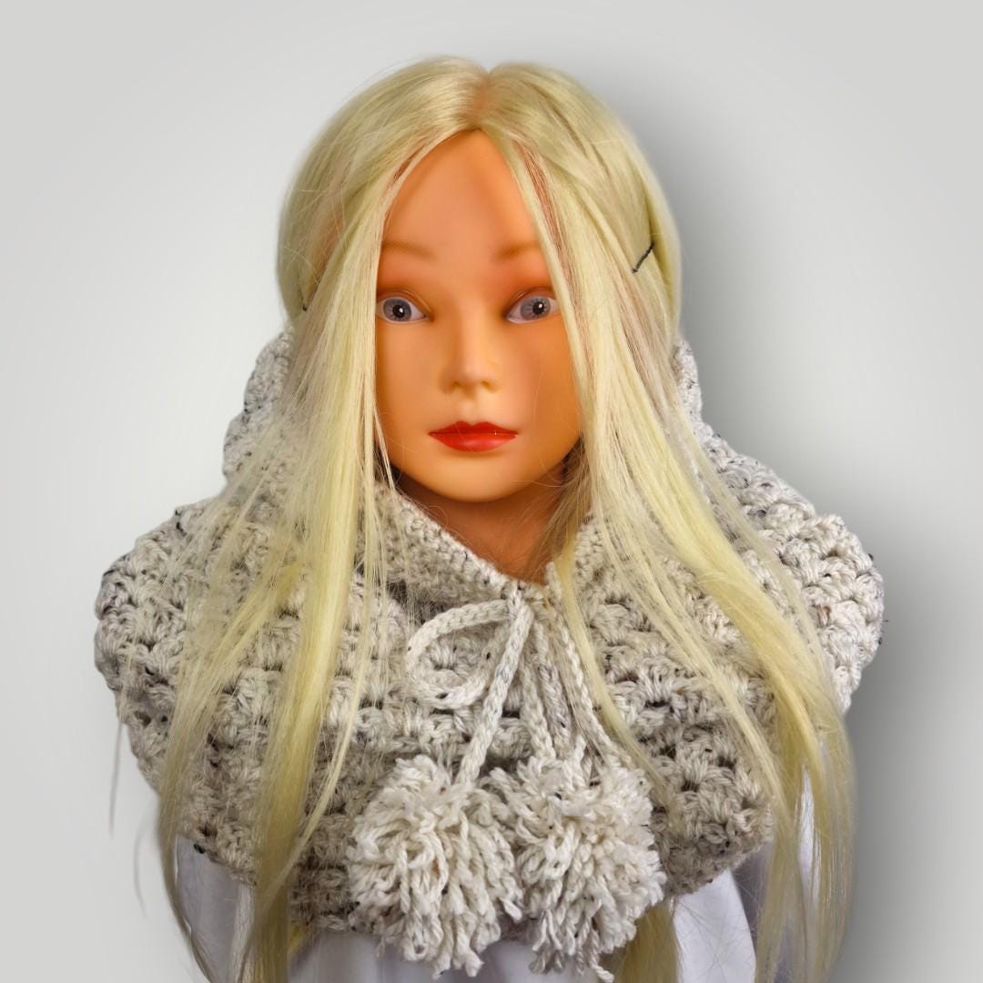 il_fullxfull.7758841674_en7m.jpg Handmade Crochet Hooded Cowl | Into The Woods Cowl | Cozy Chunky Neck Warmer | One Size - Lina And Stitches