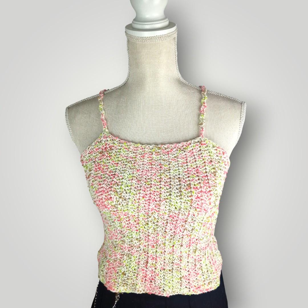 il_fullxfull.7758851378_oucs.jpg Crochet Top “The Racing Summer Top” | White Speckled | Everyday fit | Size S/M | 100% Polyester - Lina And Stitches