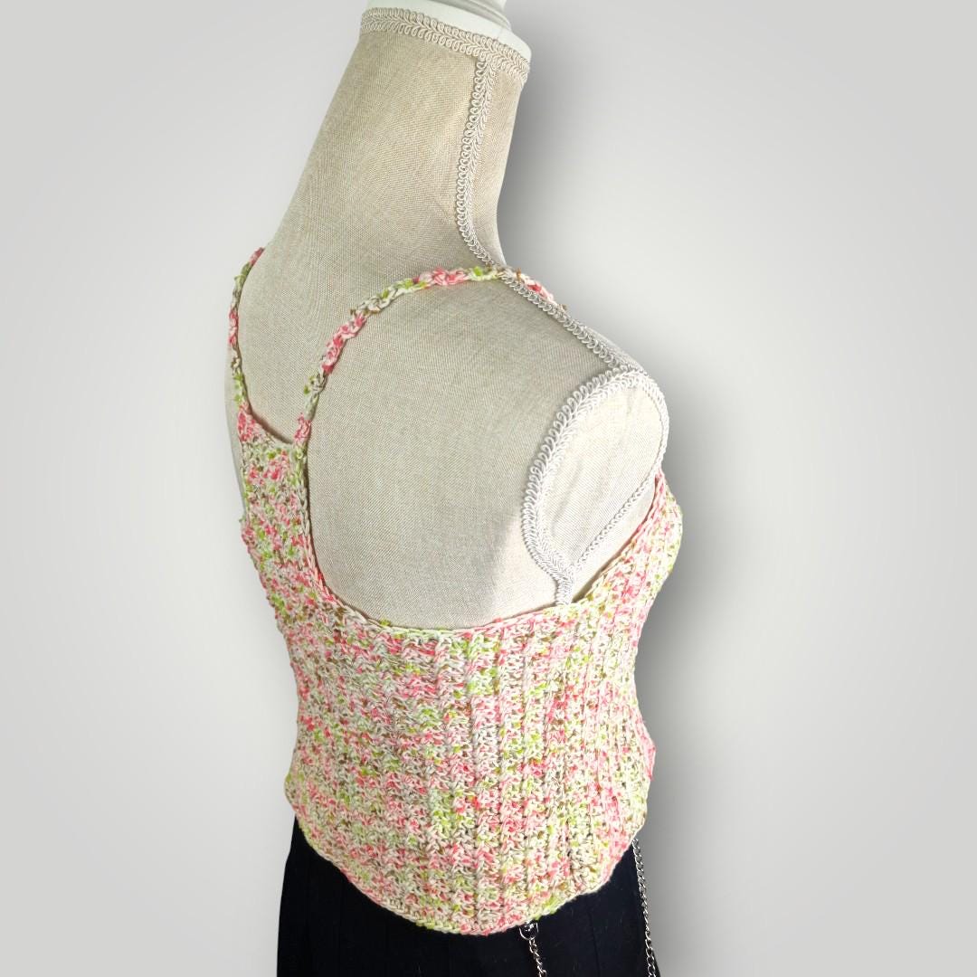 il_fullxfull.7758851380_8o0j.jpg Crochet Top “The Racing Summer Top” | White Speckled | Everyday fit | Size S/M | 100% Polyester - Lina And Stitches