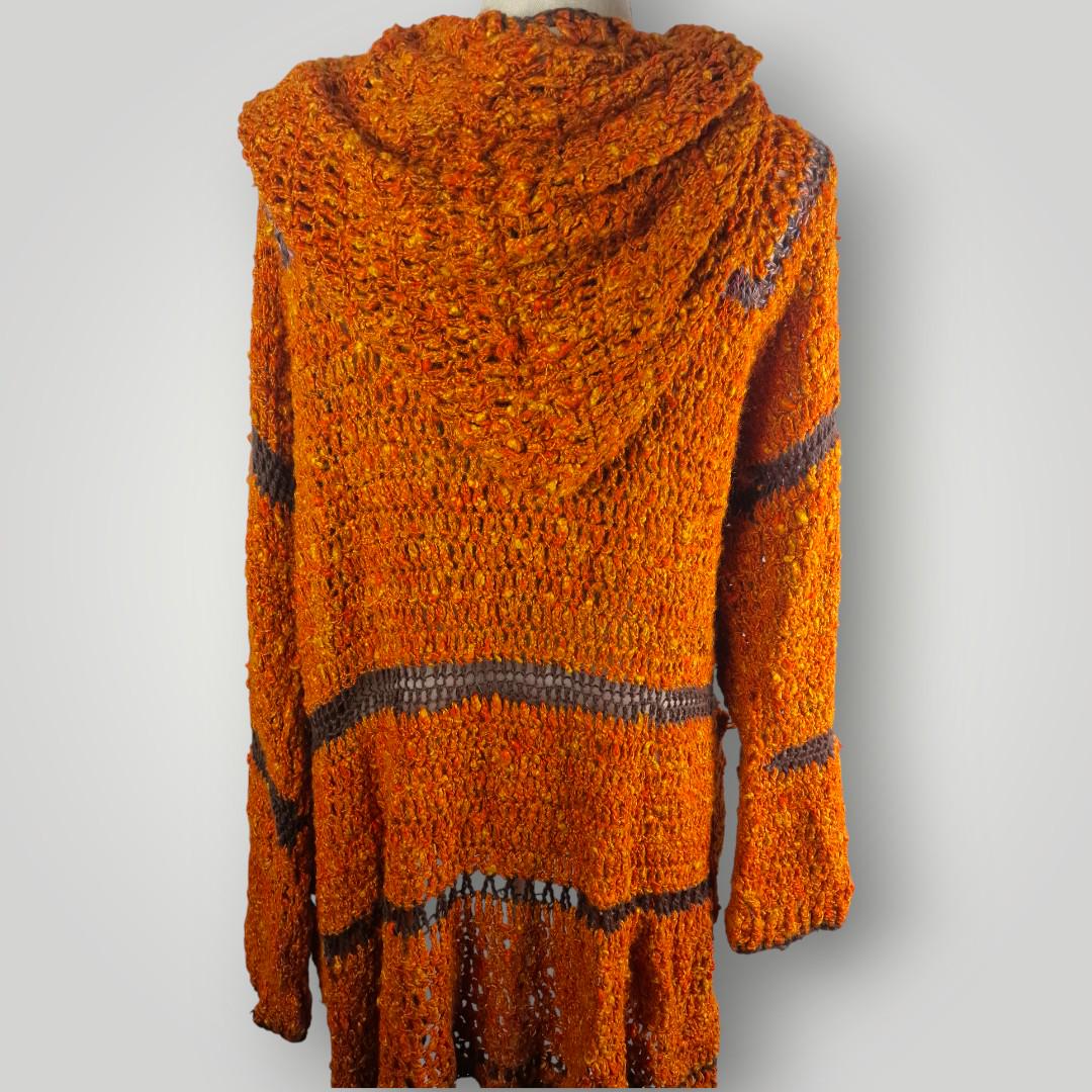 il_fullxfull.7758895936_s6je.jpg Hooded Crochet Cardigan | Handmade Long Hooded Cardigan | Cozy Oversized Layer | Size L/XL - Lina And Stitches