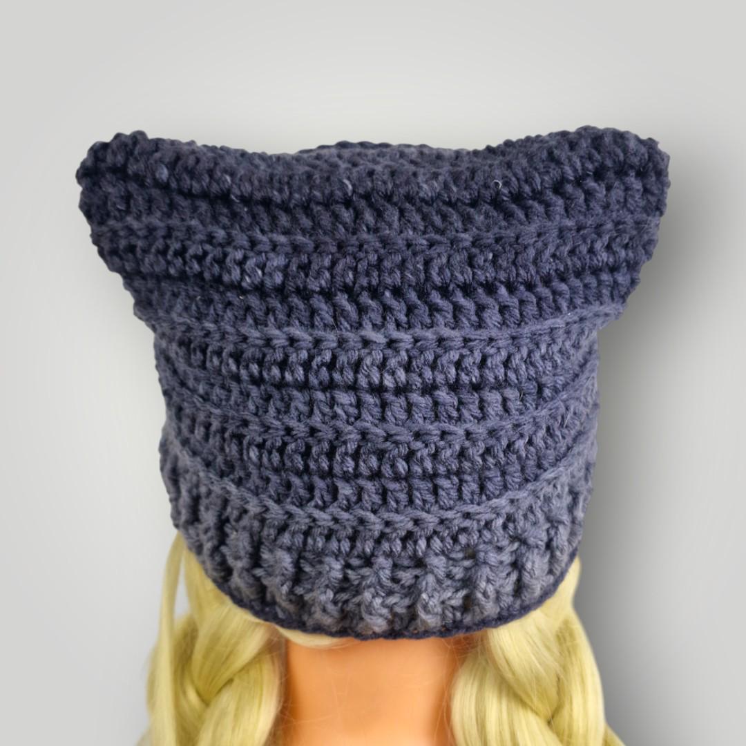 il_fullxfull.7758928190_29yj.jpg Minimal Cat Ear Beanie Crochet, Handmade Cozy Beanie with Cat Ears - Lina And Stitches