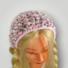 Rose Garden Crochet Bandana, Handmade Tie Head Scarf, Soft Pastel Acrylic Yarn, Spring Hair Accessory - Lina And Stitches