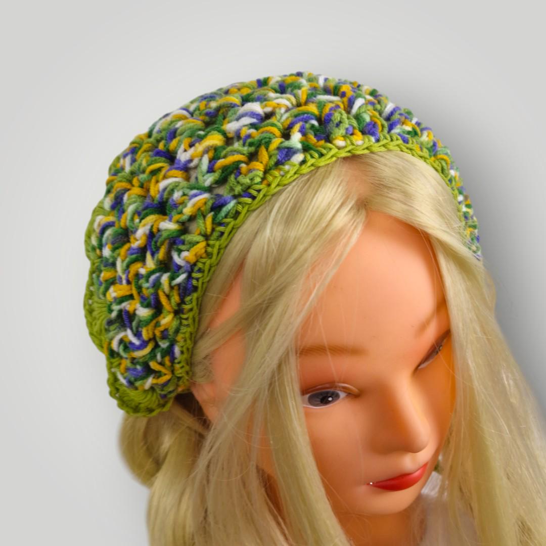 il_fullxfull.7759024266_5mks.jpg Handmade Crochet Bandana Headscarf, Wildflower Bandana, Scalloped Edge, Spring Hair Accessory - Lina And Stitches