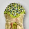 il_fullxfull.7759024282_2w94.jpg Handmade Crochet Bandana Headscarf, Wildflower Bandana, Scalloped Edge, Spring Hair Accessory - Lina And Stitches