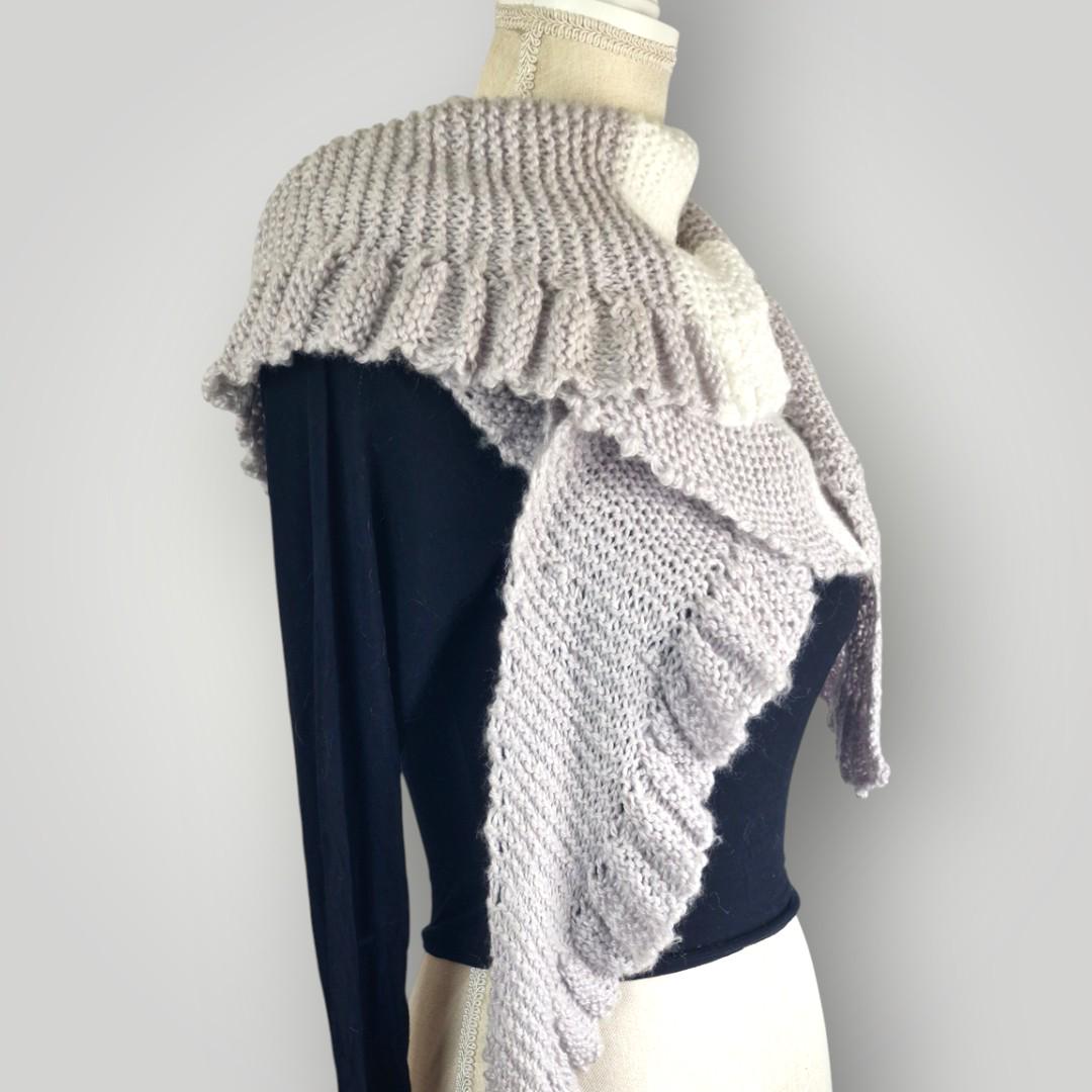 The Simple Grey Scarf, Handmade Knit Scarf, Extra Long Cozy Wrap - Lina And Stitches