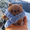il_fullxfull.7806684049_8fim.jpg Crochet Winter Bear Amigurumi with Scarf, Custom Color Bear Plush, Handmade Mini Teddy Gift, Pocket Buddy - Lina And Stitches
