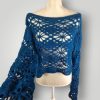 Handmade Floral Lace Crochet Sweater | Airy Spring Fall Top | Lightweight Merino Blend - Lina And Stitches