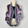 Handmade Granny Square Crochet Cocoon Cardigan, Oversized Wrap, Colorful Scrap Yarn Cardigan - Lina And Stitches