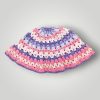 Crochet Bucket Hat | Handmade Cotton Summer Hat | Kelp Pattern | Pastel Color Mix - Lina And Stitches