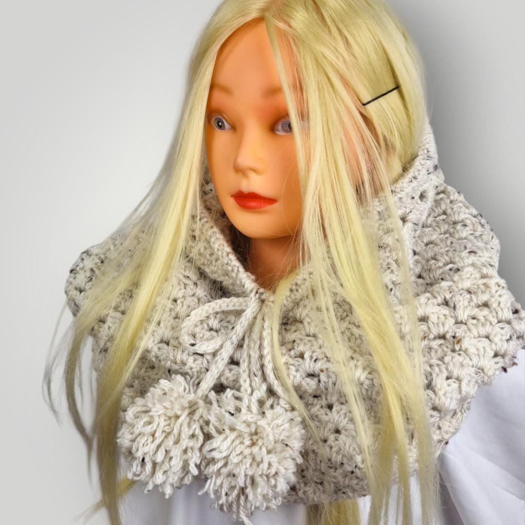 il_fullxfull.7806788591_8ibu.jpg Handmade Crochet Hooded Cowl | Into The Woods Cowl | Cozy Chunky Neck Warmer | One Size - Lina And Stitches