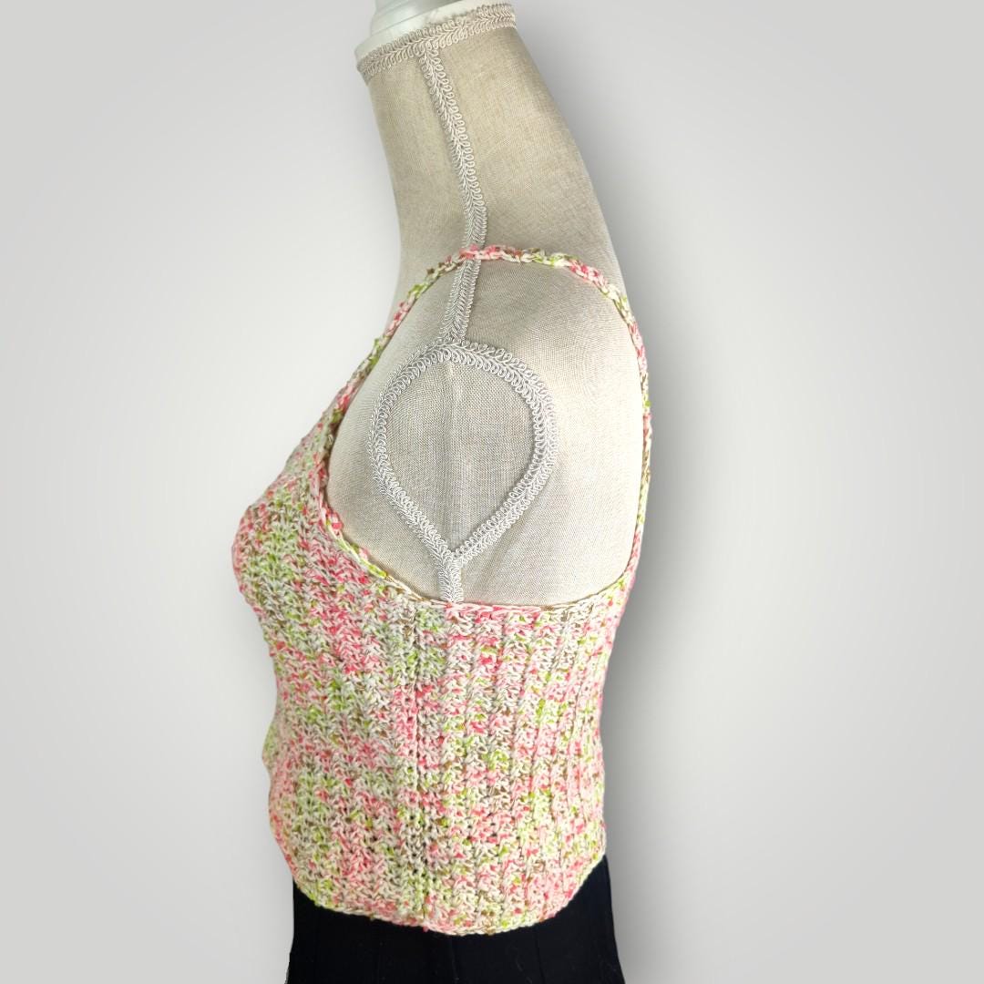 il_fullxfull.7806798385_qdnb.jpg Crochet Top “The Racing Summer Top” | White Speckled | Everyday fit | Size S/M | 100% Polyester - Lina And Stitches