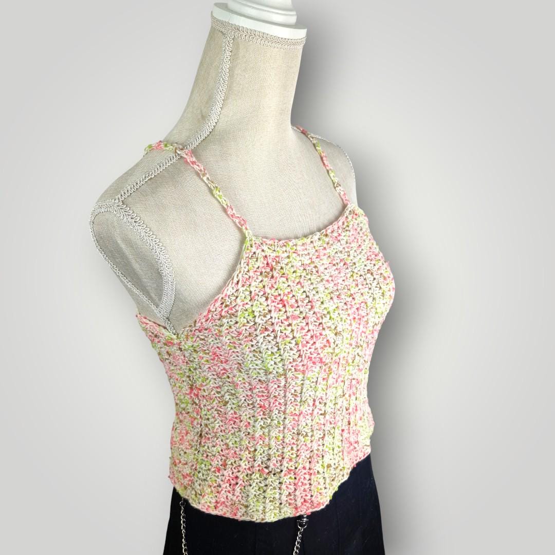 il_fullxfull.7806798395_m3aw.jpg Crochet Top “The Racing Summer Top” | White Speckled | Everyday fit | Size S/M | 100% Polyester - Lina And Stitches