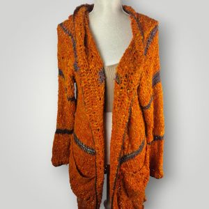 il_fullxfull.7806843413_r424.jpg Hooded Crochet Cardigan | Handmade Long Hooded Cardigan | Cozy Oversized Layer | Size L/XL - Lina And Stitches