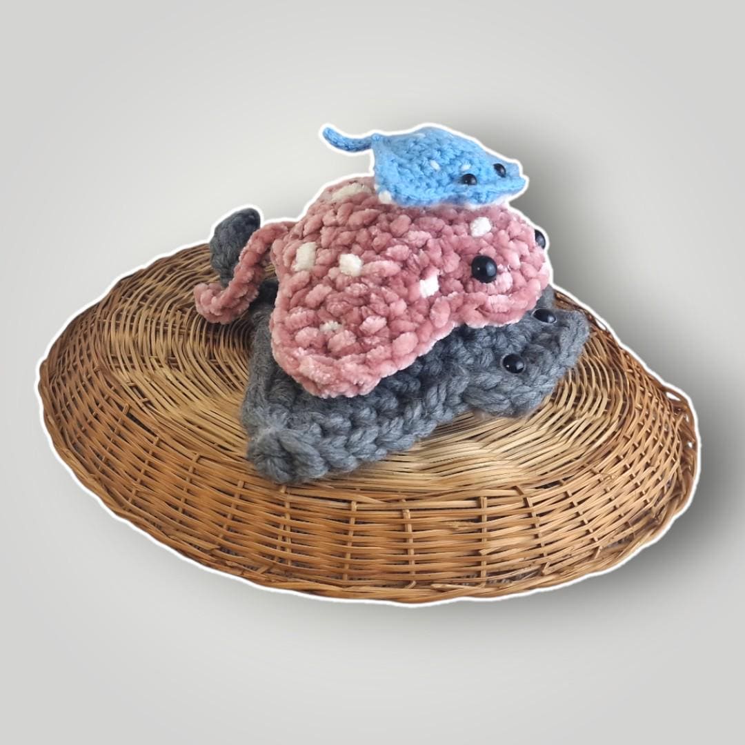 il_fullxfull.7806850927_q0k1.jpg Crochet Manta Ray Family | Stingray Plush Set | Handmade Amigurumi Sea Animals - Lina And Stitches
