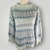 Nordic Frost Knit Sweater | Handmade Knitted Sweater | Nordic Pattern Pullover | Size L - Lina And Stitches