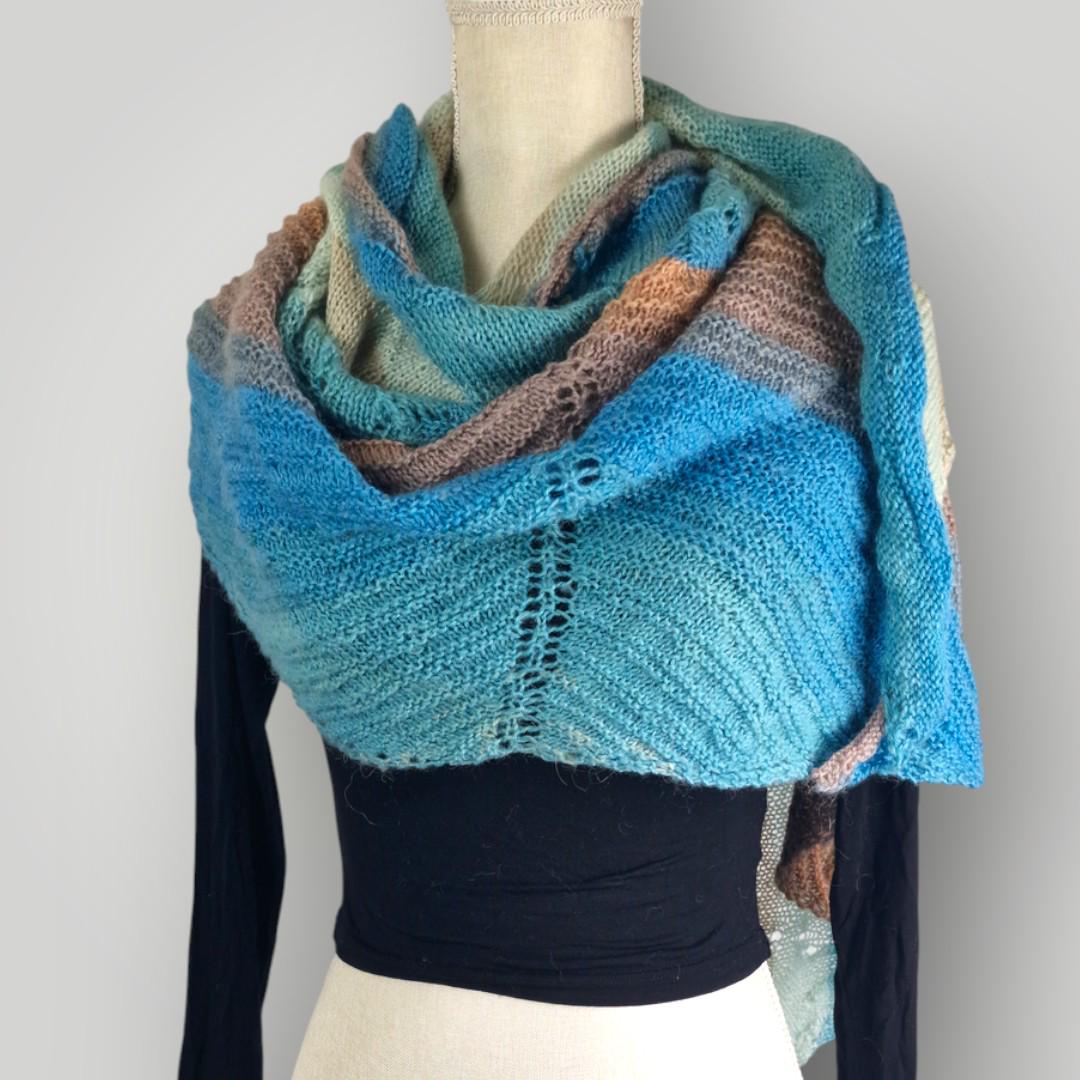 il_fullxfull.7806895405_884g.jpg Ocean Whisper Wrap | Hand Knitted Large Shawl Wrap | Lightweight Acrylic | 185 cm - Lina And Stitches