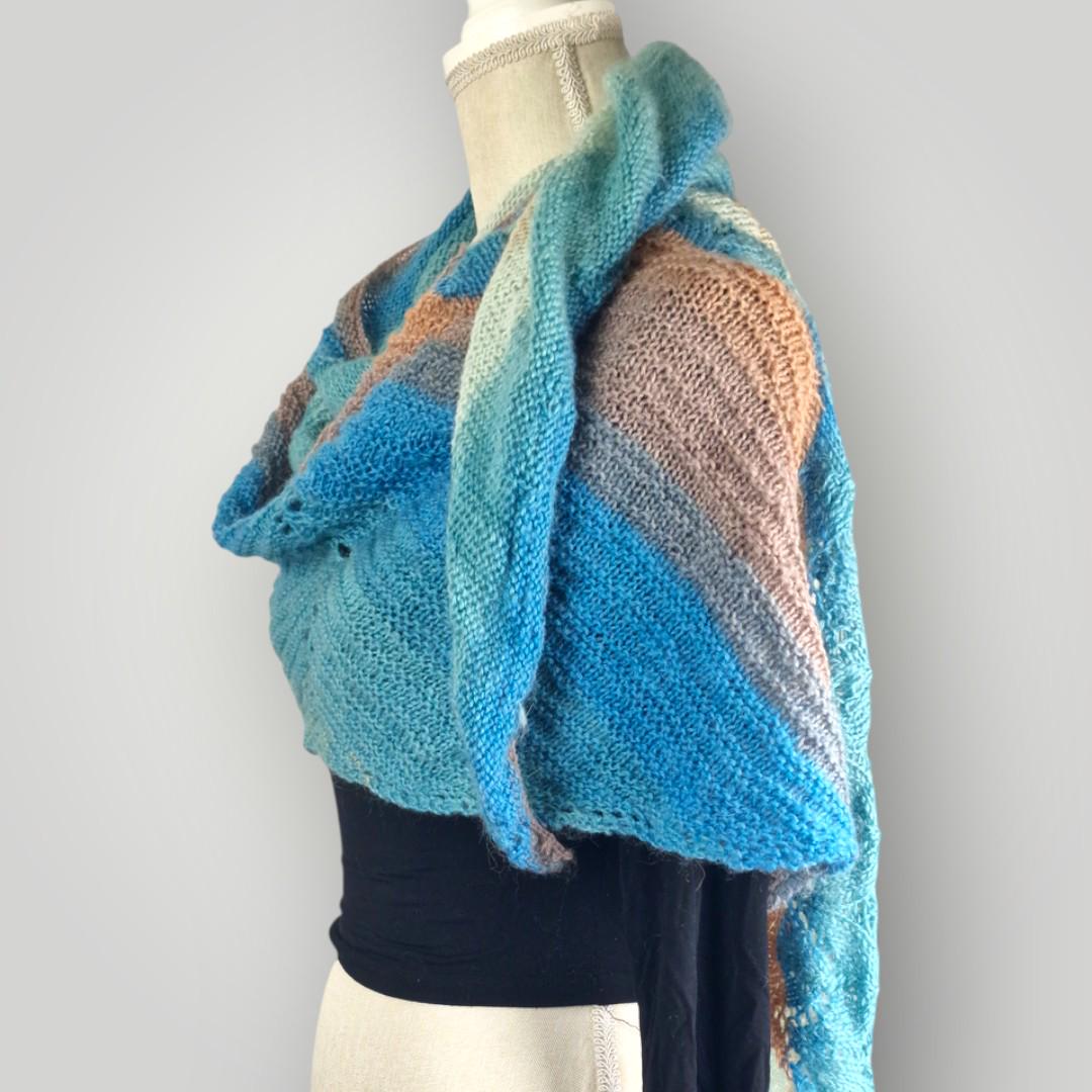 il_fullxfull.7806895409_fls5.jpg Ocean Whisper Wrap | Hand Knitted Large Shawl Wrap | Lightweight Acrylic | 185 cm - Lina And Stitches