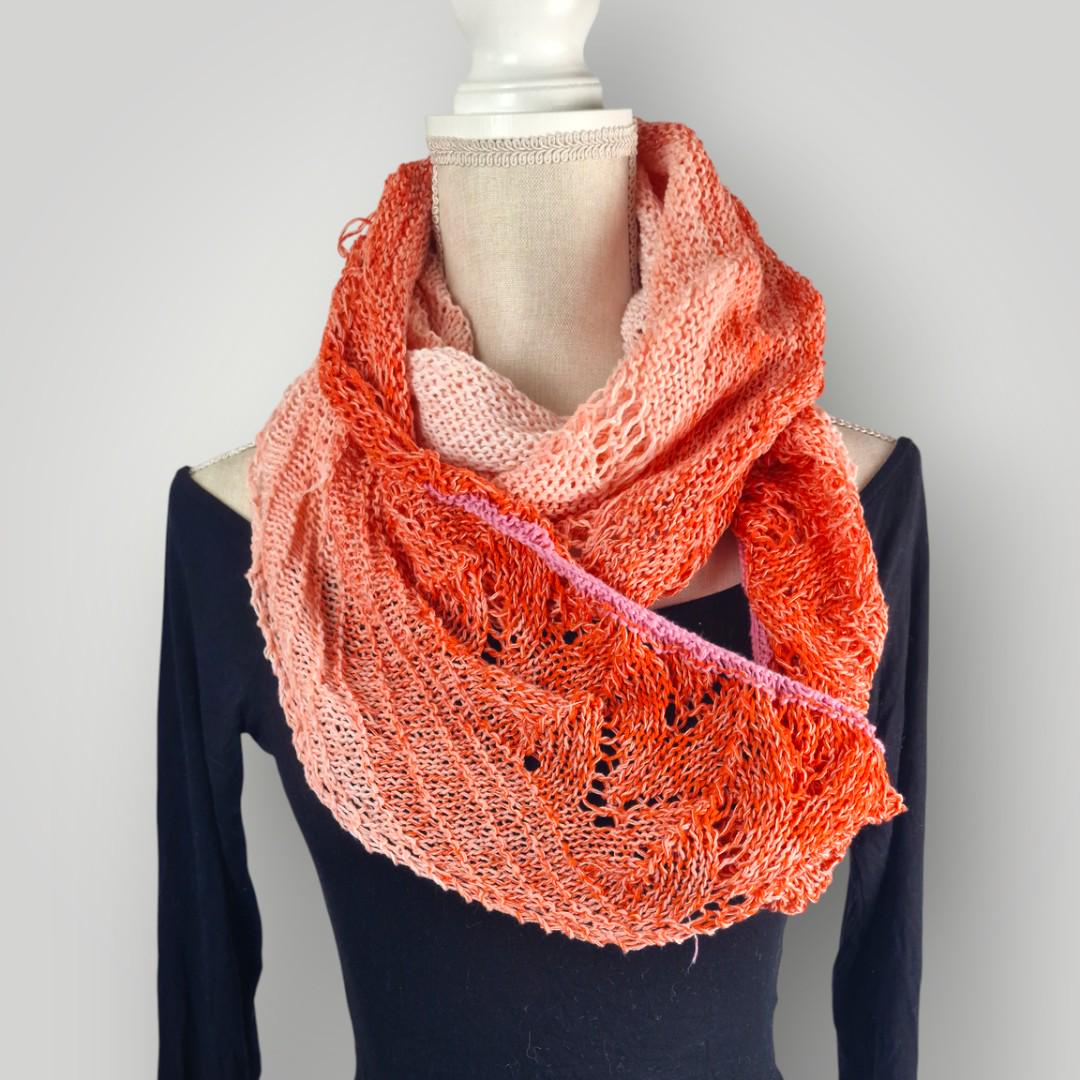 il_fullxfull.7806902987_k7s9.jpg Perfect for Spring Scarf, Handmade Lightweight Knit Scarf, Soft Gradient Wrap, Airy Spring Accessory - Lina And Stitches