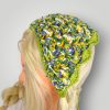 il_fullxfull.7806973011_ca4m.jpg Handmade Crochet Bandana Headscarf, Wildflower Bandana, Scalloped Edge, Spring Hair Accessory - Lina And Stitches