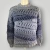 Handmade Asymmetrical Crochet Sweater | Sensum Sweater | Chunky Texture Knit Look | Gray Gradient | S/M - Lina And Stitches